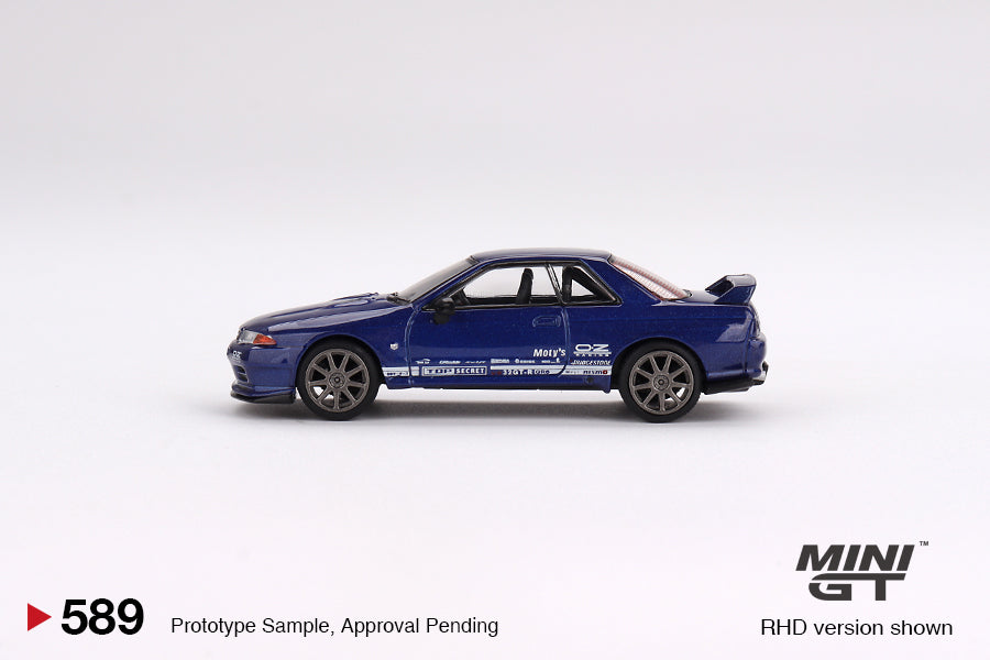 MINI GT MGT00589-R 1/64 Nissan スカイライン GT-R VR32 Top Secret メタリックブルー(右ハンドル)