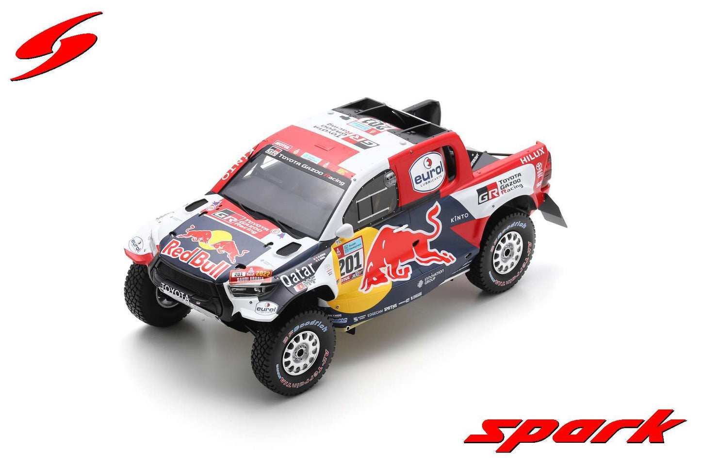 【2025年5月発売予定】 Spark 18S319 1/18 TOYOTA HILUX No.201 Winner Dakar 2022 Al-Attiyah - Mathieu Baumel
