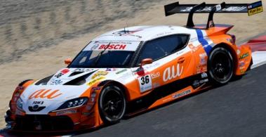 Spark 43SGT2021 1/43 au TOM'S GR Supra No.36 TGR TEAM au TOM'S Series Champion GT500 Class SUPER GT 2021 - with CHAMPION BOARD Yuhi Sekiguchi - Sho Tsuboi