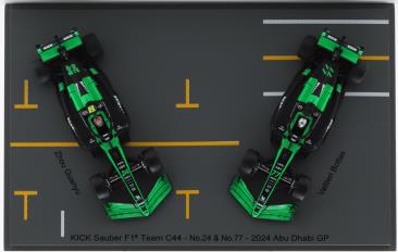 Spark Y417 1/64 Stake F1 Team Kick Sauber C44 No.24 & No.77 Abu Dhabi GP 2024 Valtteri Bottas & Zhou Guanyu