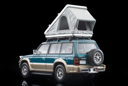 TLV 1/64 LV-N206c 三菱 パジェロ ミッドルーフワイド VR オプションパーツ装着車(緑/ベージュ)91年式 テント、フィギュア付