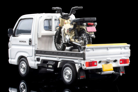 TLV 1/64 LV-N330a ホンダ アクティ トラック バイク店仕様 (白) ホンダ CT125・ハンターカブ付