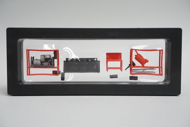 収蔵家 SCJ82002 1/64 レンガ壁のガレージジオラマ ガレージ備品付属