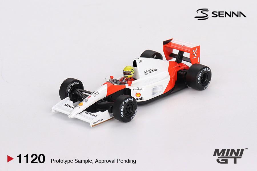【2025年12月以降発売予定】 MINI GT MGT01120-L 1/64 マクラーレン MP4/6 日本グランプリ 1991 2位入賞車 #1 アイルトン・セナ