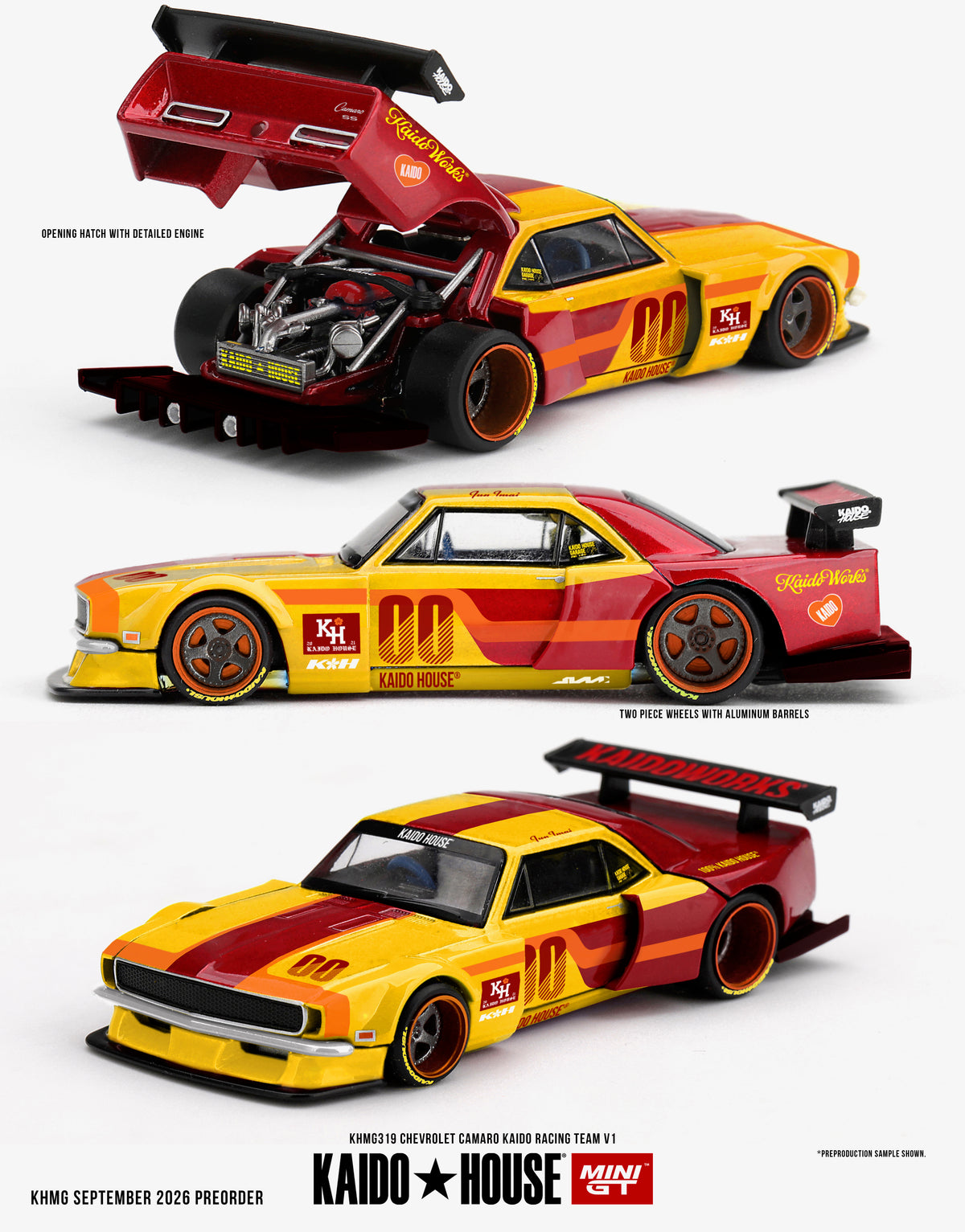 【2027年3月以降発売予定】 MINI GT KHMG319 1/64 Chevrolet Camaro Kaido Racing Team V1 RHD