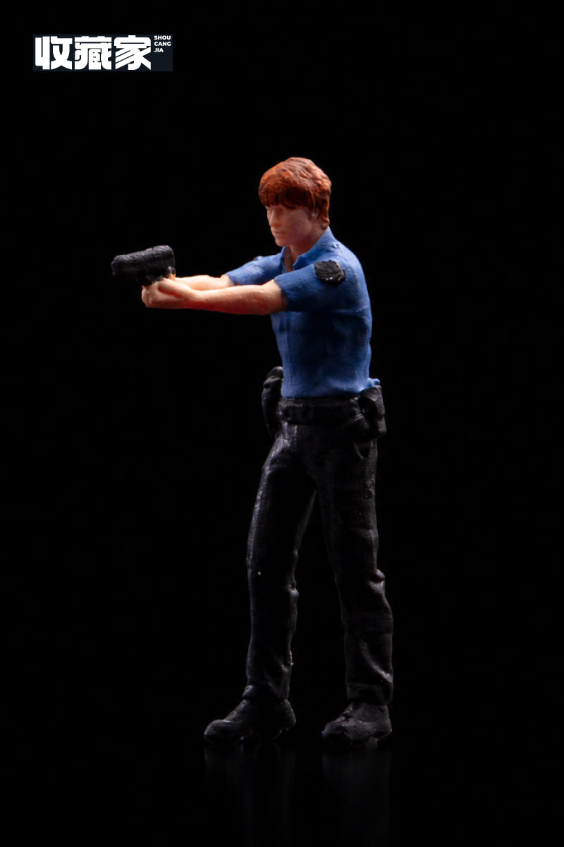 【2026年7月以降発売予定】 収蔵家 64147B 1/64 フィギュア銃を水平に構えた警察官