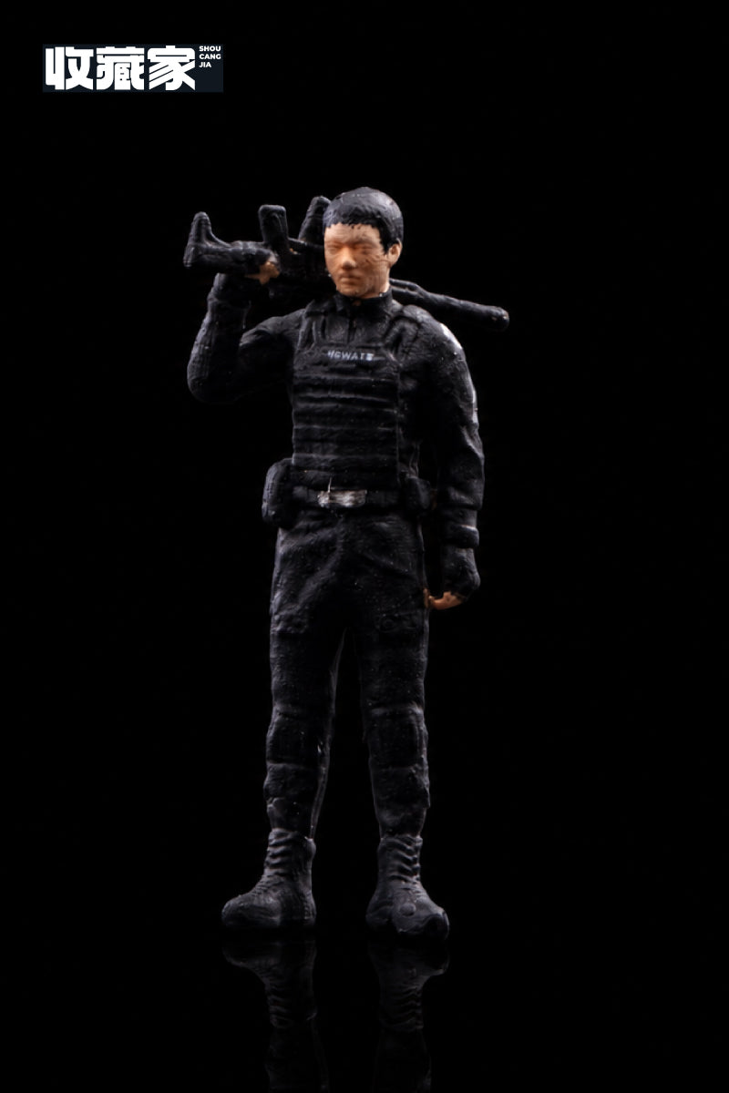【2026年7月以降発売予定】 収蔵家 64440B 1/64 フィギュア特殊部隊 銃を担いだ男性警察官