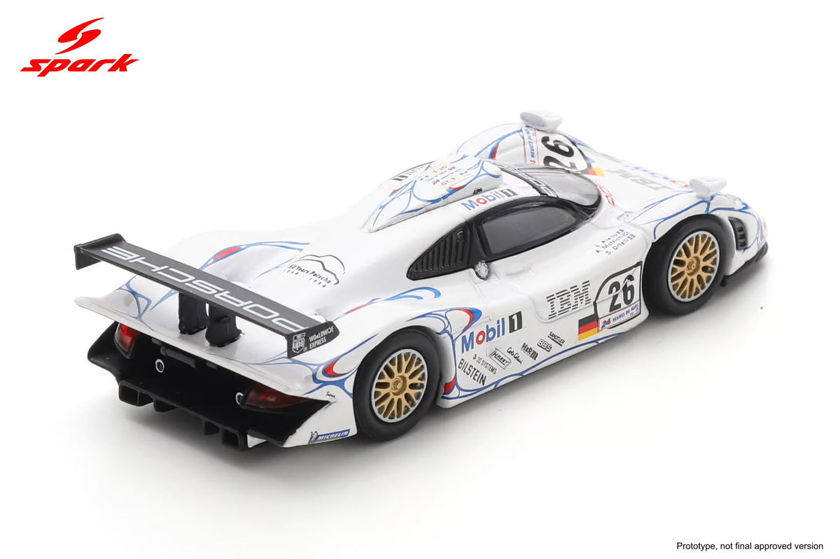 【2026年12月発売予定】 Spark 64LM98 1/64 Porsche 911 GT1 No.26 Winner Le Mans 24H 1998 A. McNish - L. Aïello - S. Ortelli