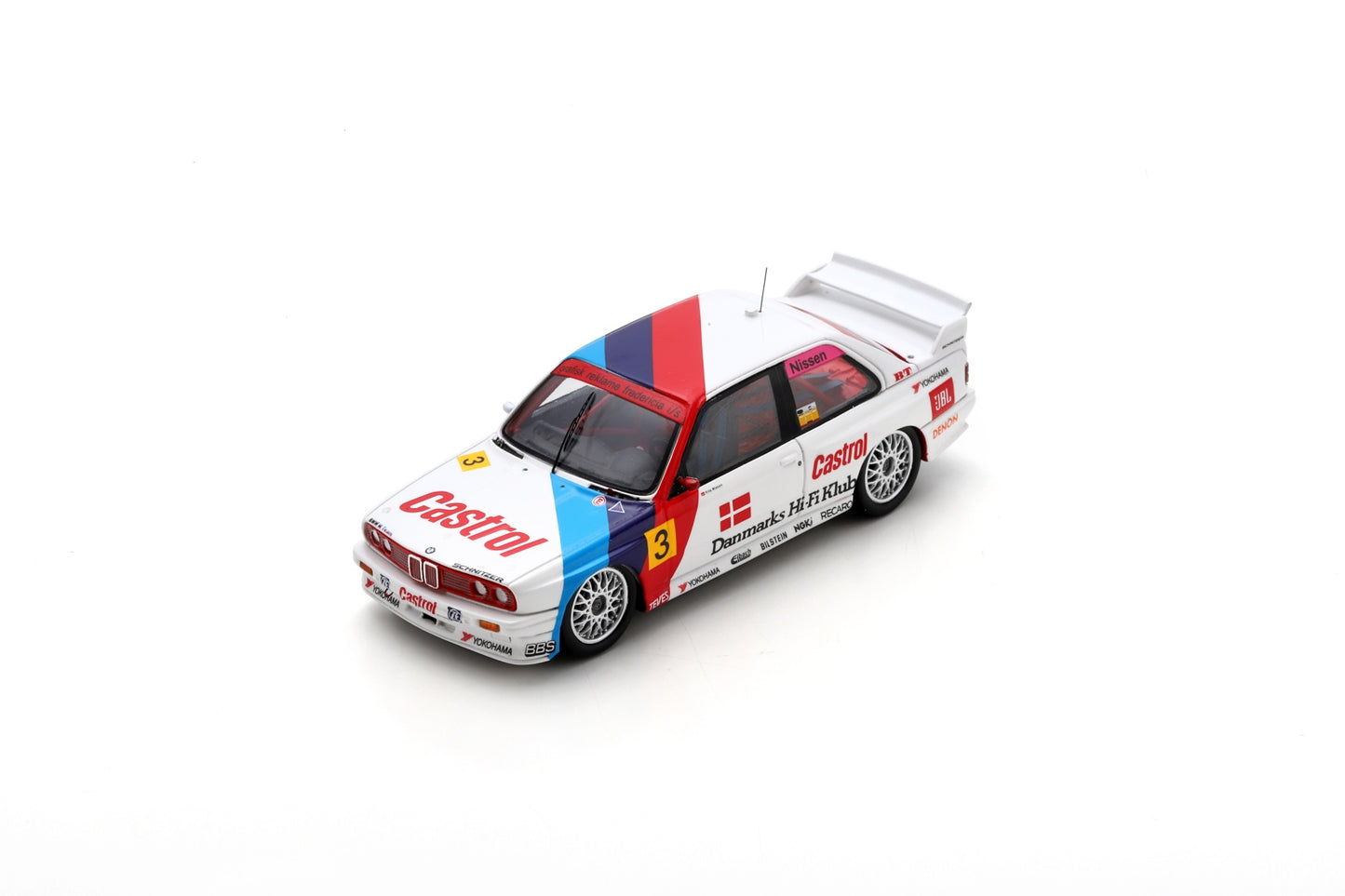 Spark S2821 1/43 BMW E30 M3 No.3 Schnitzer GP Denmark 1991 Kris Nissen