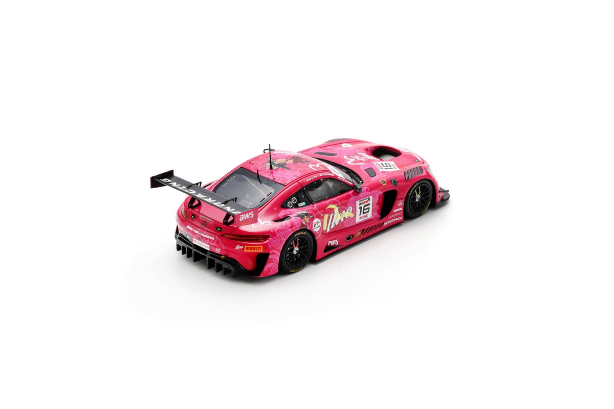 Spark SB811 1/43 Mercedes-AMG GT3 EVO No.16 Uno Racing Team with Landgraf 2nd PRO-AM class 24H Spa 2024 D. Pun – RIO – K. Tse – I. Dontje