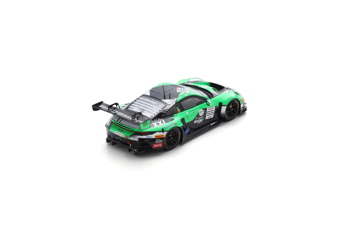 Spark SB802 1/43 Porsche 911 GT3 R (992) No.55 Dinamic GT 2nd Silver class 24H Spa 2024 J. Rappange – A. Blom – M. Nakken – T. Nouet