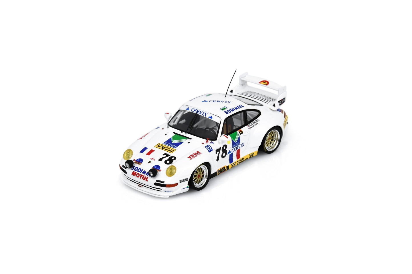 Spark S9898 1/43 Porsche 911 GT2 No.78 16th Le Mans 24H 1995 D. Ortion - J-F. Veroux - E. van de Vyver