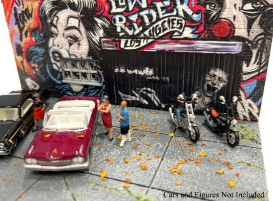 American Diorama AD-2423 1/64 ジオラマ ストリートアート LA ローライダー ※枯れ葉チップ付き