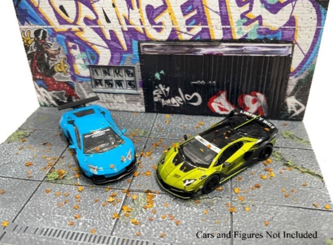 American Diorama AD-2424 1/64 ジオラマ ストリートアート LA グラフィティ ※枯れ葉チップ付き