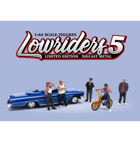 American Diorama AD-2427 1/64 フィギュア ローライダーズセット(フィギュア5個・自転車1個)