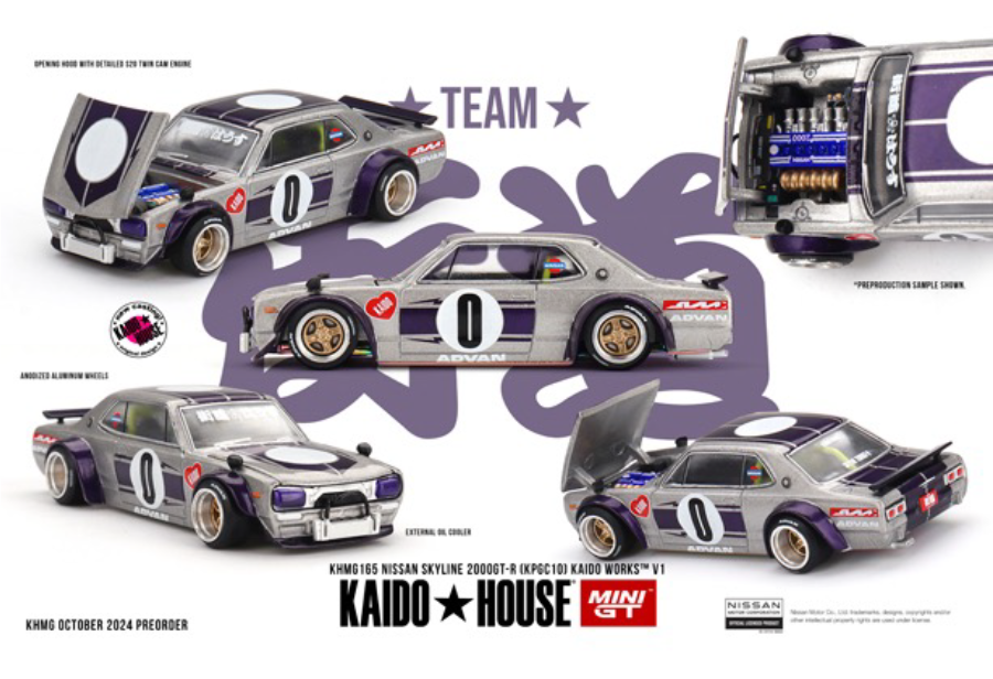 MINI GT KHMG165 1/64 Nissan スカイライン GT-R(KPGC10) Kaido Works V1(右ハンドル)