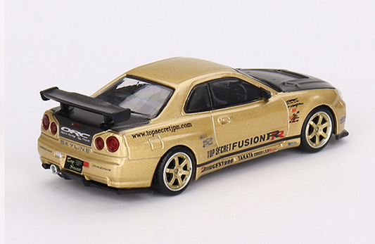 MINI GT MGT00676-R 1/64 Nissan スカイライン GT-R R34 Top Secret Gold (右ハンドル)日本限定