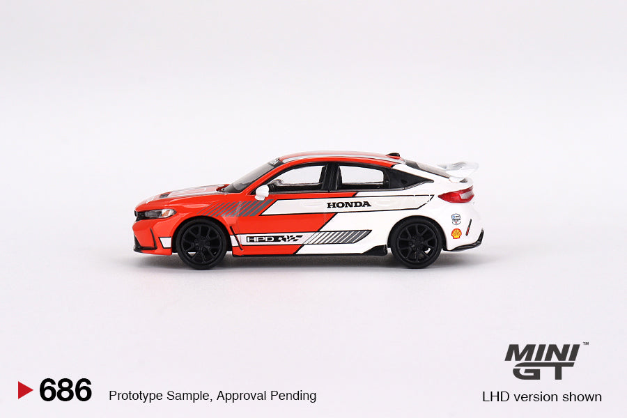 MINI GT MGT00686-L 1/64 Honda シビック Type R 2023 #1 ペースカー レッド (左ハンドル)