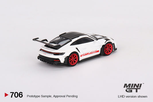 MINI GT MGT00706-L 1/64 ポルシェ 911(992) GT3 RS ヴァイザッハパッケージ ホワイト w/パイロレッド (左ハンドル)