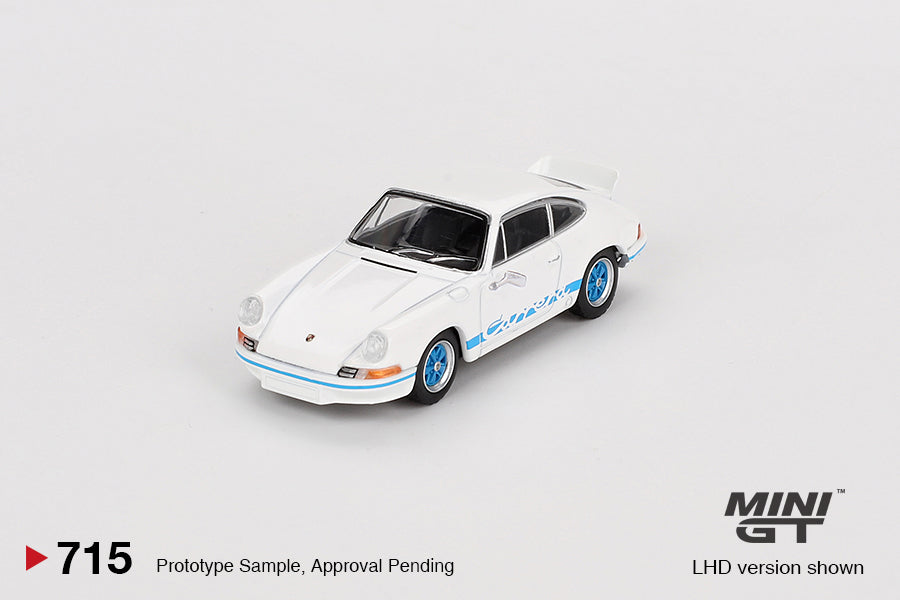 MINI GT MGT00715-L 1/64 ポルシェ 911 カレラ RS 2.7 グランプリホワイト/ブルーリバリー(左ハンドル)
