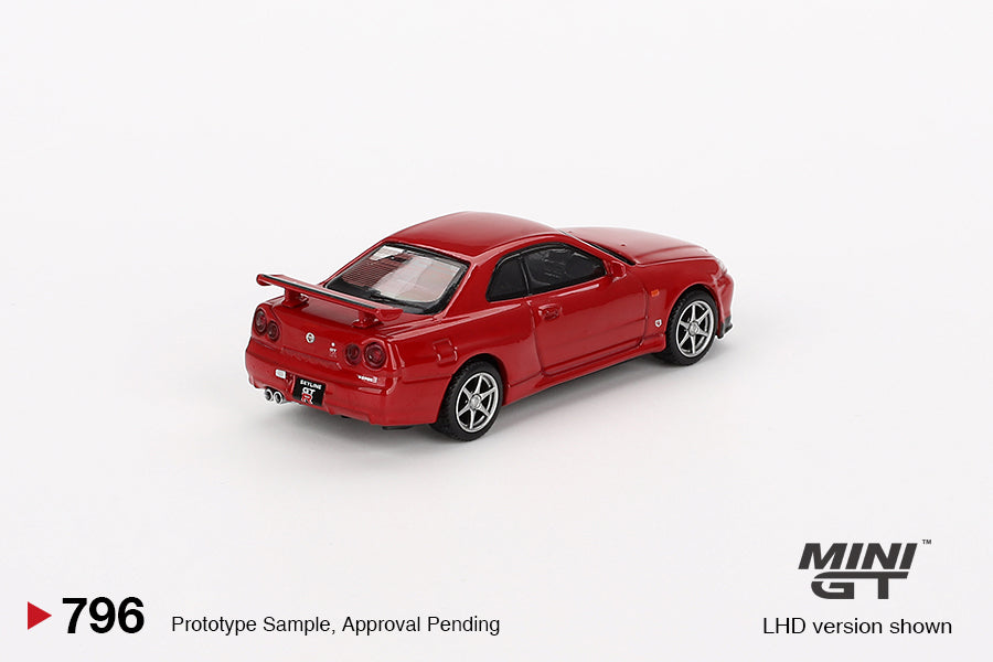 MINI GT MGT00796-R 1/64 Nissan スカイライン GT-R R34 Vスペック アクティブレッド(右ハンドル)