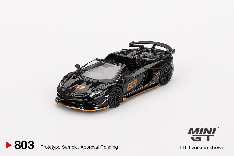 MINI GT MGT00803 1/64 ランボルギーニ アヴェンタドール SVJ 63 ロードスター Nero Aldebaran (ブラック)