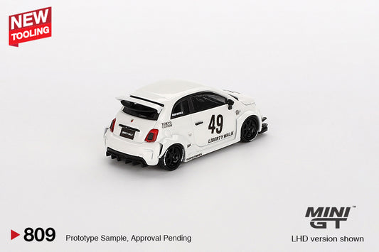MINI GT MGT00809-L 1/64 アバルト 595 LB-WORKS x Abas Works ガラ ホワイト(左ハンドル)