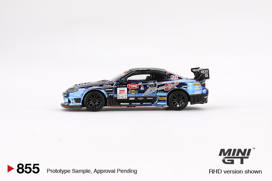 MINI GT MGT00855-BL 1/64 Nissan シルビア (S15) D1 GP 2023 #70 D-MAX RACING(右ハンドル) 日本限定