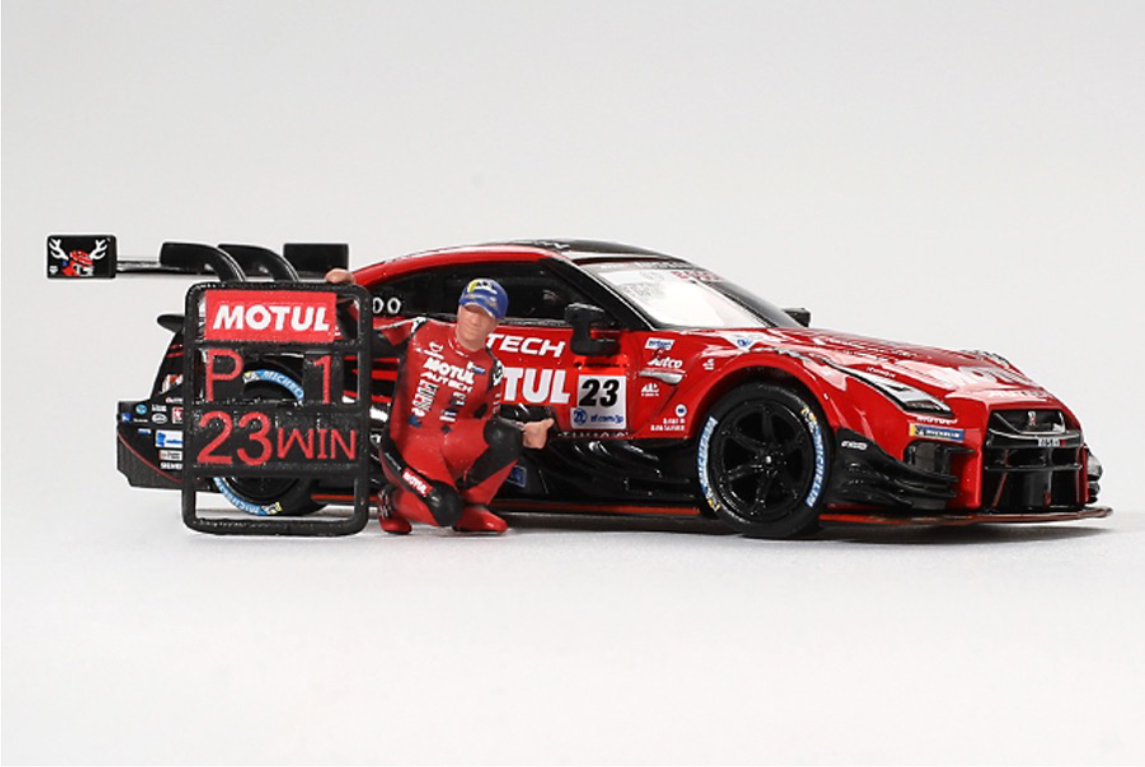 MINI GT MGT00875-L 1/64 Nissan GT-R Nismo GT500 NISMO SUPER GTシリーズ 2021 R3.Suzuka 優勝車 #23 "MOTUL AUTECH GT-R" 松田次生コレクション w/ 松田次生氏フィギュア(左ハンドル)