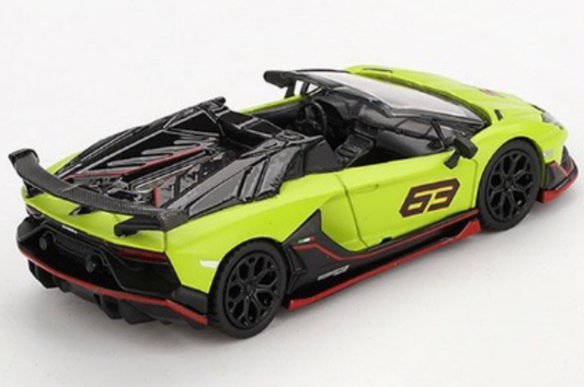 MINI GT MGT00887 1/64 ランボルギーニ アヴェンタドール SVJ 63 ロードスター Verde Shock(グリーン)