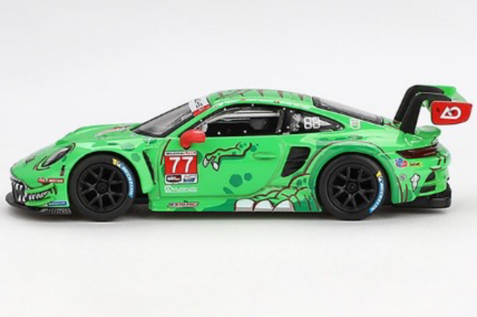 MINI GT MGT00889-L 1/64 ポルシェ 911 GT3 R IMSA デイトナ24時間 GTD Pro 2位入賞車 2024 #77 AO Racing(左ハンドル)