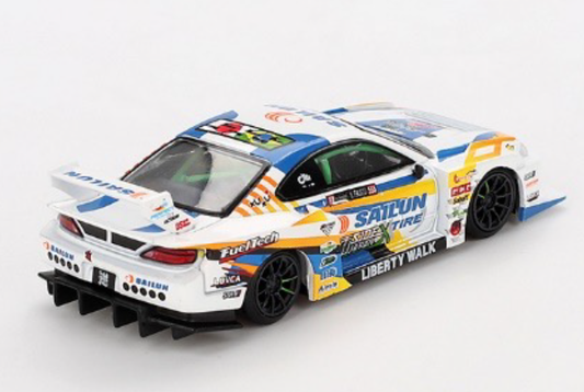 MINI GT MGT00895-R 1/64 Nissan シルビア(S15) LB-Super Silhouette #555 2023 Formula Drift Japan(右ハンドル)