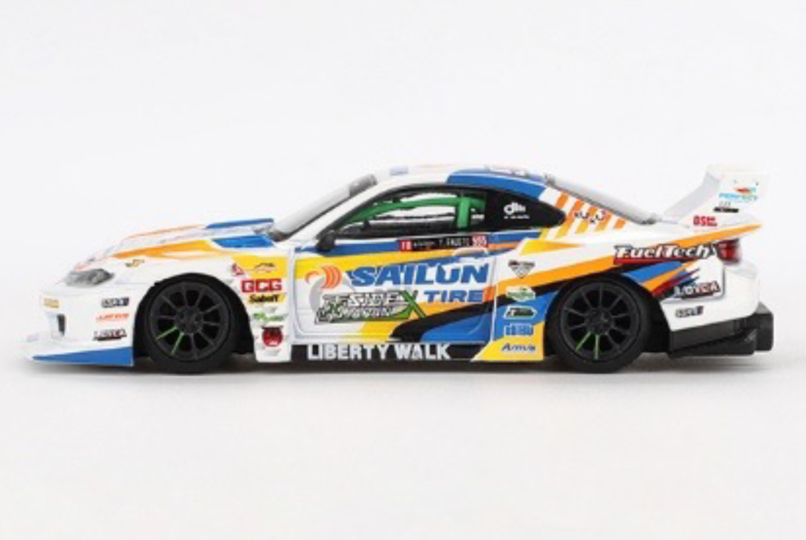 MINI GT MGT00895-R 1/64 Nissan シルビア(S15) LB-Super Silhouette #555 2023 Formula Drift Japan(右ハンドル)