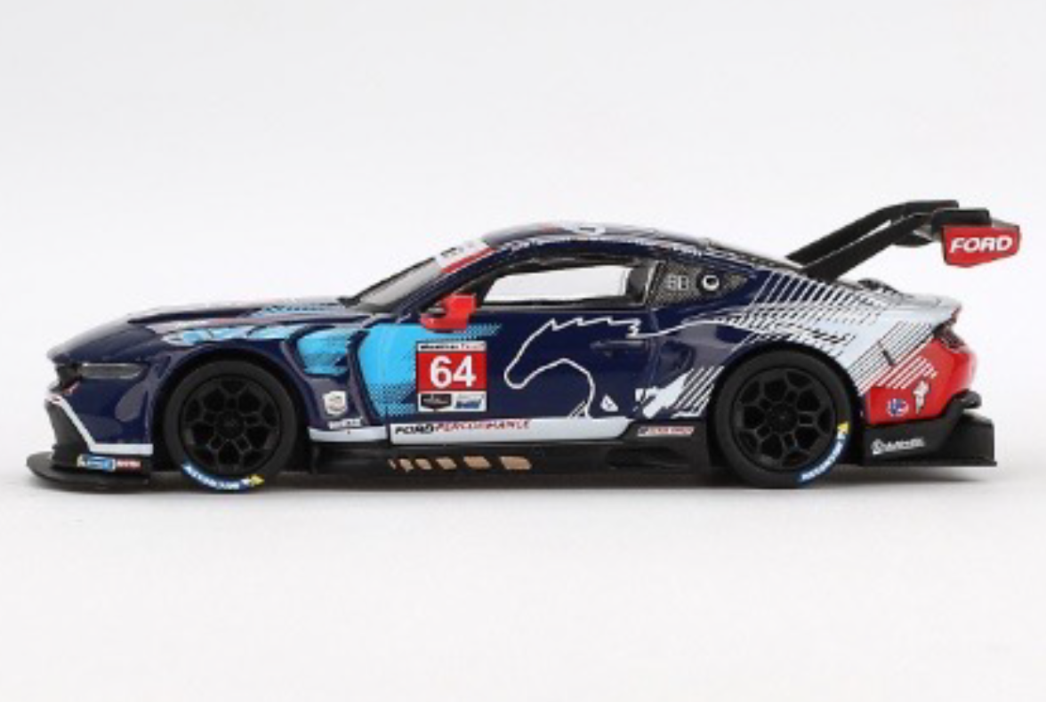 【2025年1月以降発売予定】 MINI GT MGT00898-L 1/64 フォード マスタング GT3 IMSA デイトナ24時間 2024 #64 Ford Multimatic Motorsports(左ハンドル)