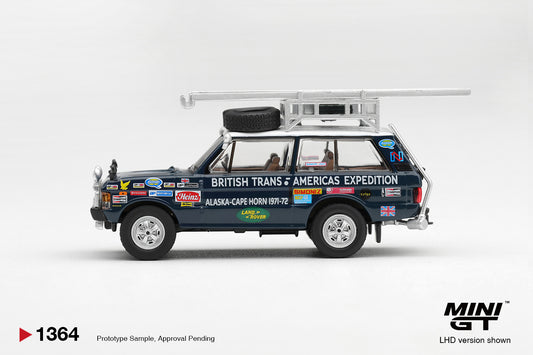 【2027年1月以降発売予定】 MINI GT MGT01364-L 1/64 レンジ ローバー 1971 ブリティッシュ・トランス-アメリカ・エクスペディション VXC-765K(左ハンドル)