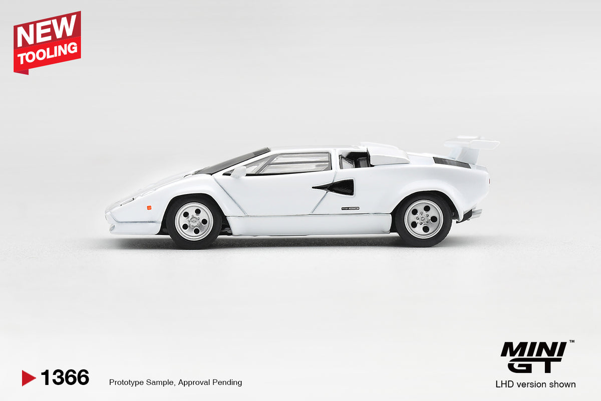 【2027年1月以降発売予定】 MINI GT MGT01366-L 1/64 ランボルギーニ カウンタック LP500S ホワイト (左ハンドル)