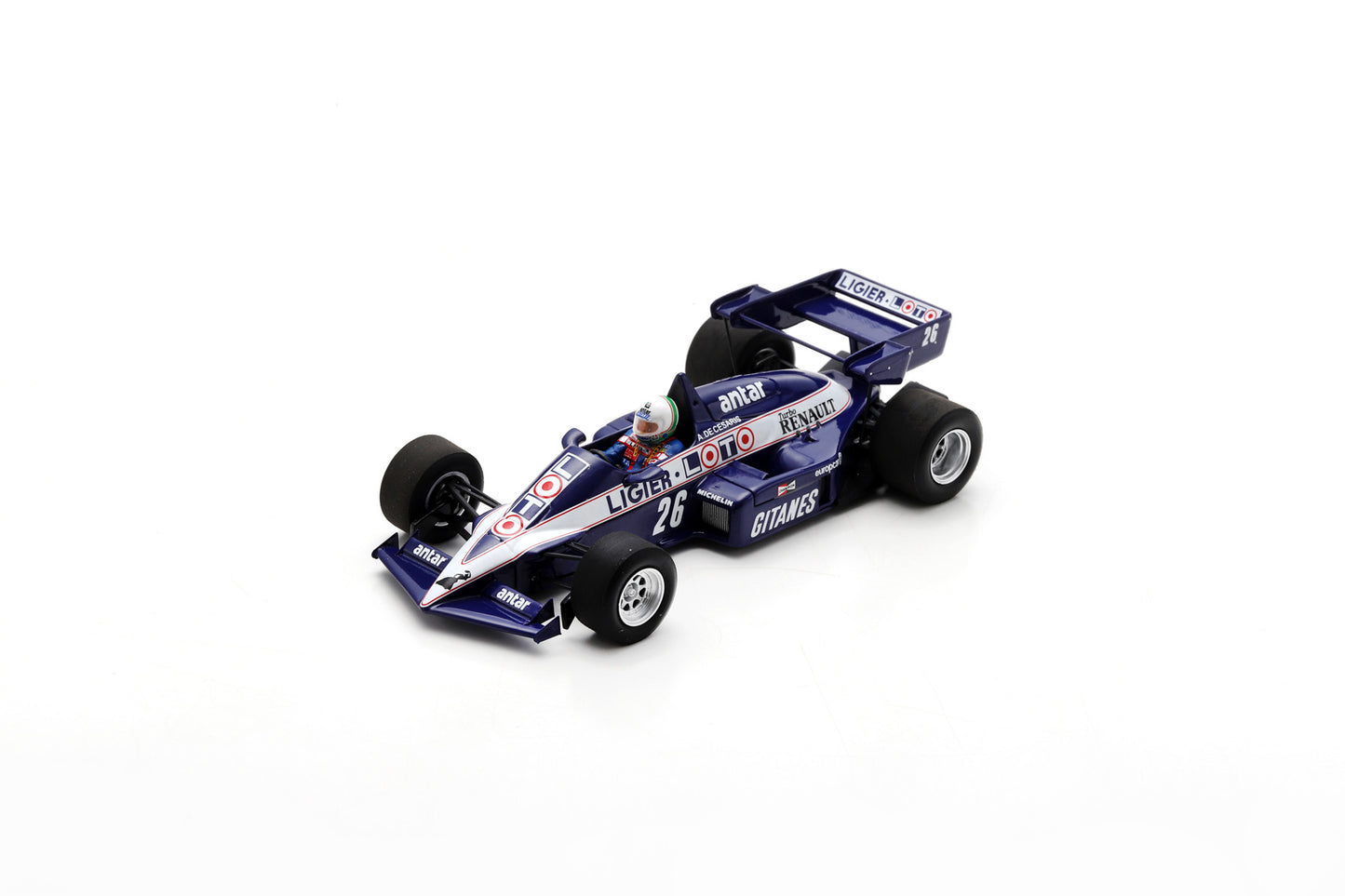 Spark S7417 1/43 Ligier JS23 No.26 5th South African GP 1984 Andrea de Cesaris