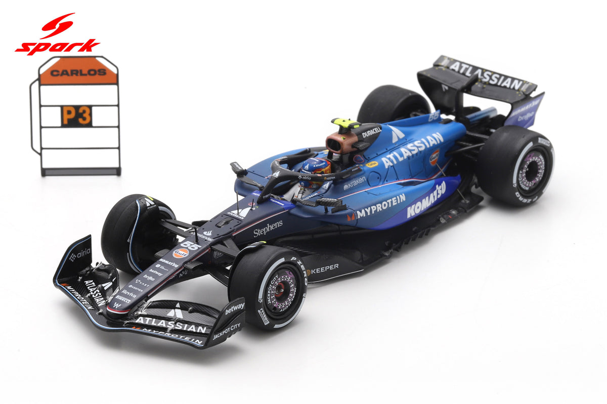 Spark S9633 1/43 Williams FW47 No.55 Williams Racing 3rd Azerbaijan GP 2025 Carlos Sainz
