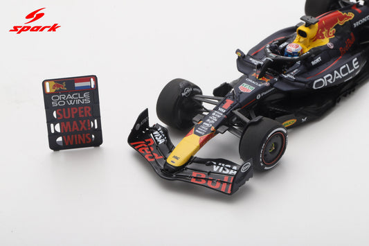 Spark S9636 1/43 Red Bull Racing RB21 No.1 Oracle Red Bull Racing Winner Italian GP 2025 Max Vestappen - Oracle 50 Wins