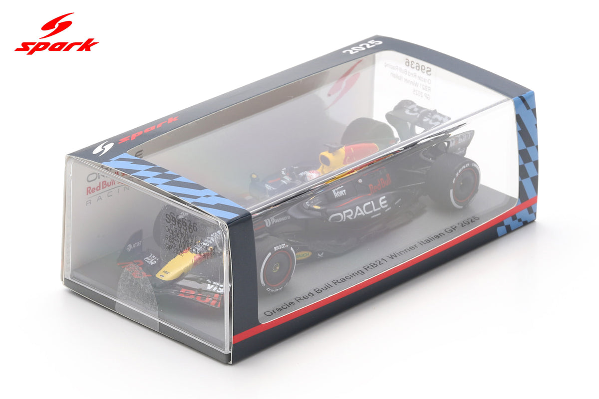 Spark S9636 1/43 Red Bull Racing RB21 No.1 Oracle Red Bull Racing Winner Italian GP 2025 Max Vestappen - Oracle 50 Wins