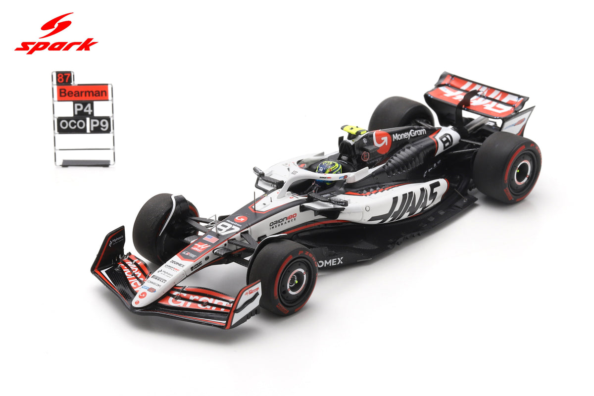 Spark S9676 1/43 MoneyGram Haas F1 Team VF25 No.87 4th Mexican GP 2025 Oliver Bearman