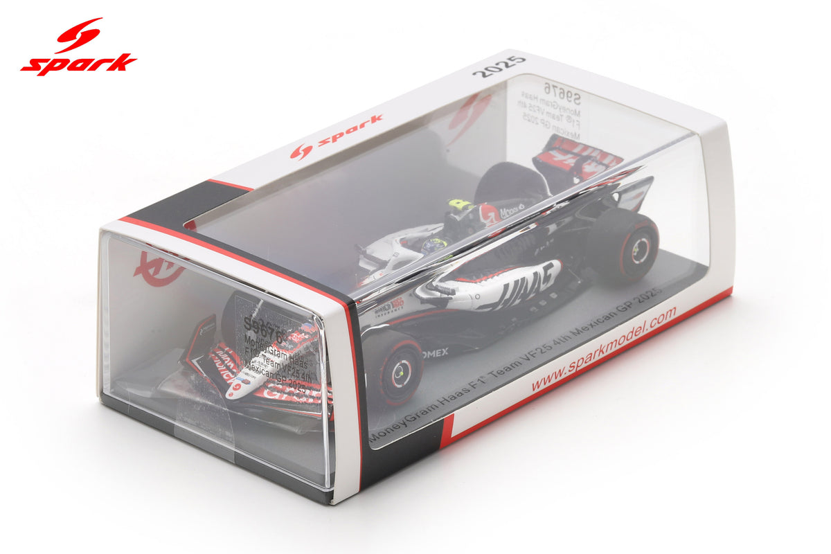 Spark S9676 1/43 MoneyGram Haas F1 Team VF25 No.87 4th Mexican GP 2025 Oliver Bearman
