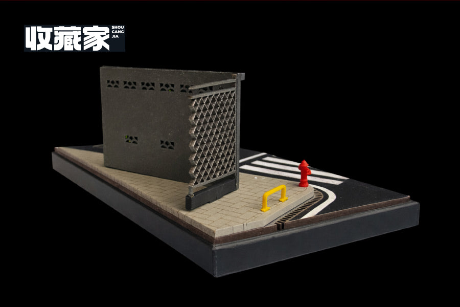 収蔵家 SCJ82003 1/64 都市情景 路地裏道路 クリアケース付