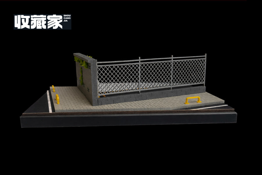 収蔵家 SCJ82004 1/64 都市情景 フェンス脇の駐車場 クリアケース付