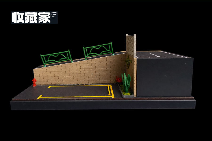 収蔵家 SCJ82008 1/64 都市情景 駐車場と坂道 クリアケース付 – Racing