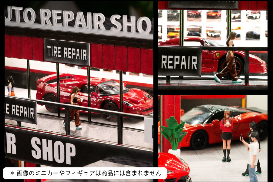 【2026年8月以降発売予定】 SHOUCANGJIA SCJ82055 1/64 Auto Repair Shop (Container Type) with Lights