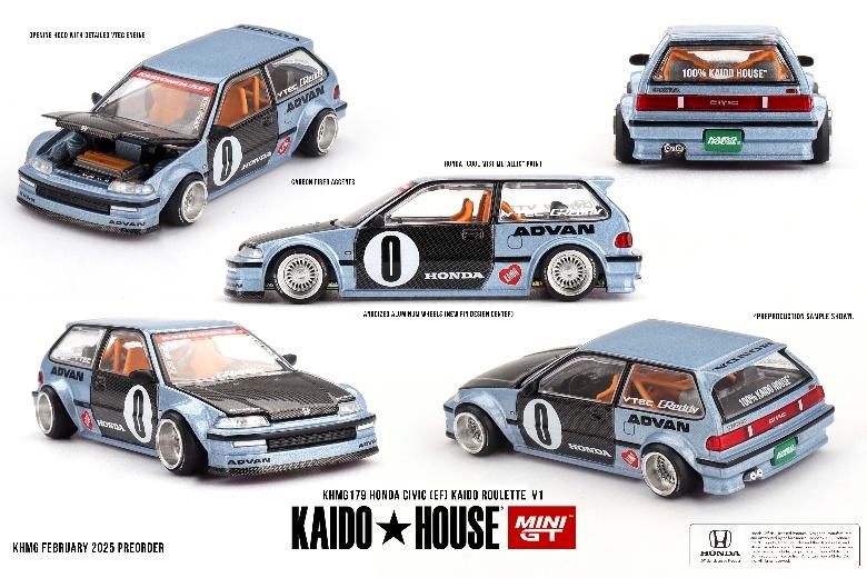 MINI GT KHMG179 1/64 Honda シビック EF Kaido Roulette V1(左ハンドル)