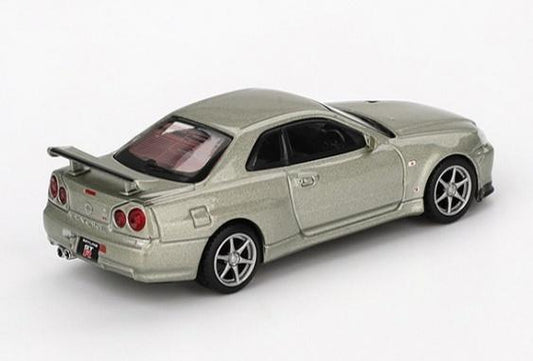 MINI GT MGT01003-R 1/64 Nissan スカイライン GT-R R34 Vスペック II Nür ミレニアムジェイド(右ハンドル)