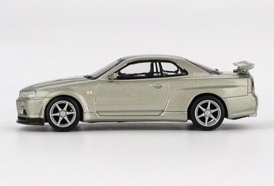 MINI GT MGT01003-R 1/64 Nissan スカイライン GT-R R34 Vスペック II Nür ミレニアムジェイド(右ハンドル)