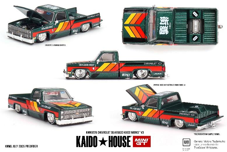 【2025年10月以降発売予定】 MINI GT KHMG226 1/64 シボレー シルバラード KAIDO WORKS V3(左ハンドル)
